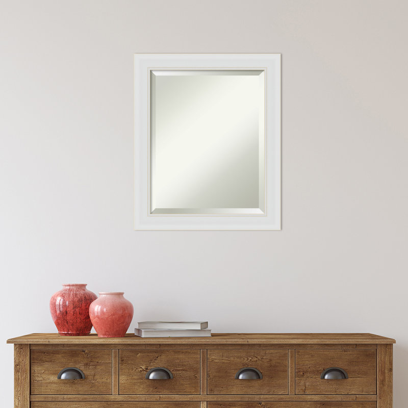 Kellison Wall Mirror, 23.88" x 19.88", Satin Natural/White