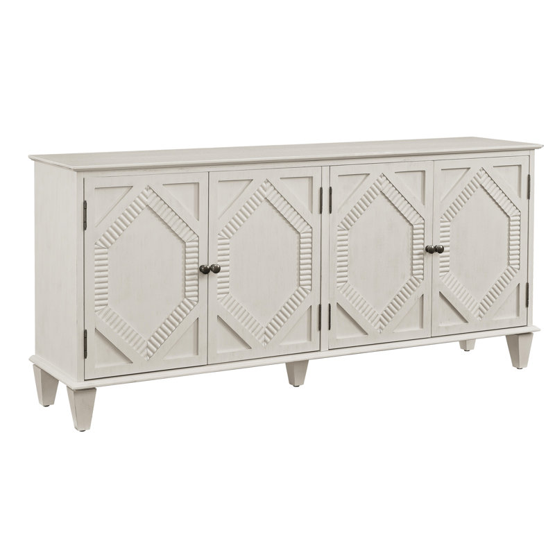 Buffet 65,5 po Mid Century, Antique White