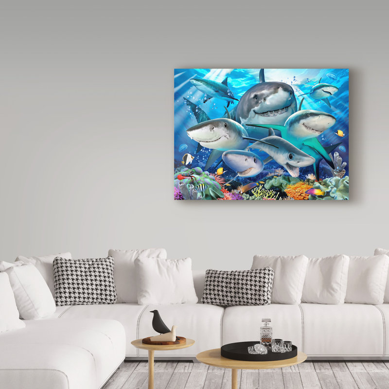 « goofy fish », reproduction de peinture à l’acrylique sur toile tendue, H 18 po x l 24 po x P 2 po