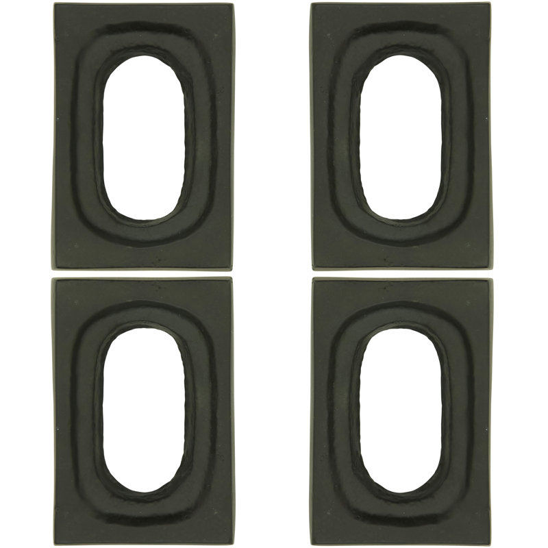 Rond de serviette rectangulaire (ensemble de 4), Noir