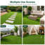 Tapis de gazon artificiel 4 pi. X 16 pi. Rouleau de gazon synthétique 64 pi. Ca. avec poils de 0,8 po et ouvertures de drainage pour patio et balcon-133493187