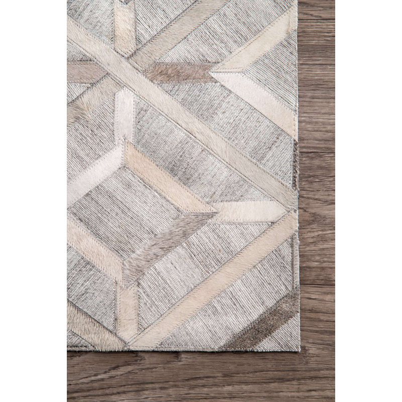 Tapis gris touffeté à la main Cecilia, Rectangle 8 pi x 10 pi