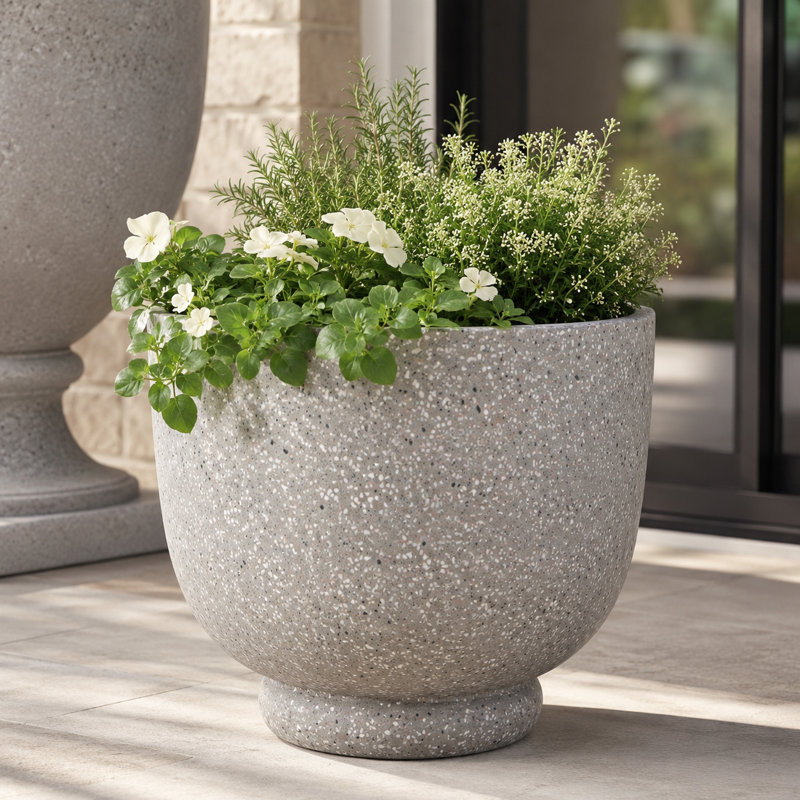 Coupe calice de 45,7 cm (18 po) - Terrazzo gris, Light Grey