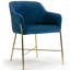 Chaise avec accoudoirs en velours bleu Vergas