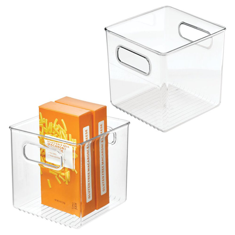 Ensemble de 2 bacs de rangement avec poignées pour garde-manger iDesign - Transparent, 3.15