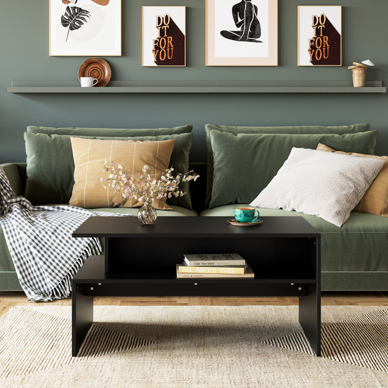 Harleyquinn Sled Coffee Table with Storage, Black