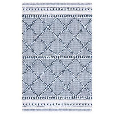 Woodbury Geometric Area Rug in Navy / Ivory