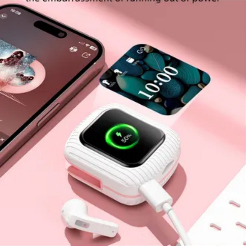 Véritables écouteurs sans fil avec affichage numérique, écouteurs Bluetooth à réduction de bruit 5,4 enc. Avec lecteur MP3 intégré et contrôle des applications