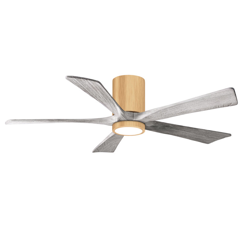 Irene 5 - Blade LED Ceiling Fan with Light Kit Included, Light Maple, 52", Barn Wood Tone