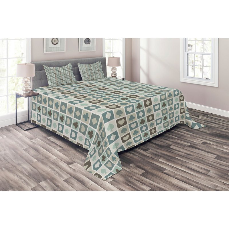 Polyester Coverlet, King Bedspread + 2 Shams