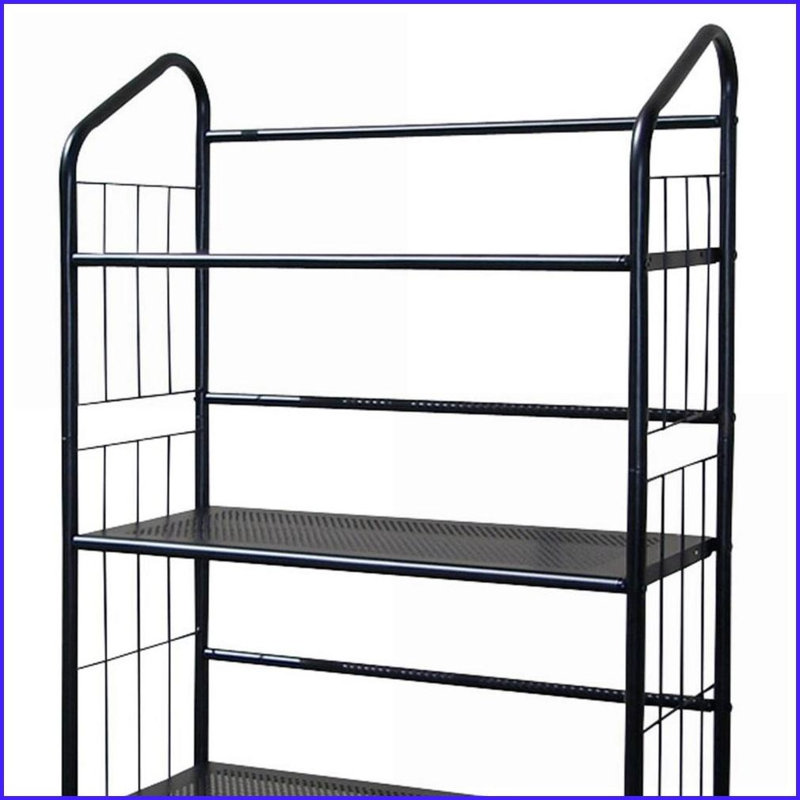 4-Tier Metal Bookshelf, 49” Tall | Black Finish | Metal Material
