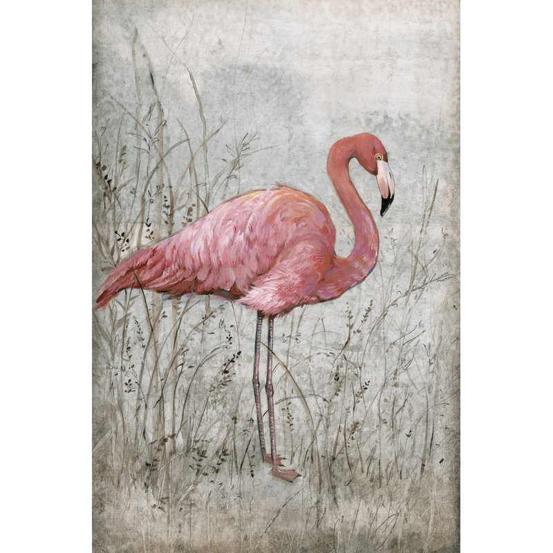 «American Flamingo I», peinture sur toile, H 30 po x l 20 po