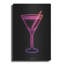 Art mural en métal Ebern Designs «Neon Martini Glass 1» par Momart-88738749