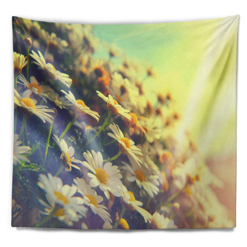 Tapisserie chamomiles floral, H 78 po x l 92 po