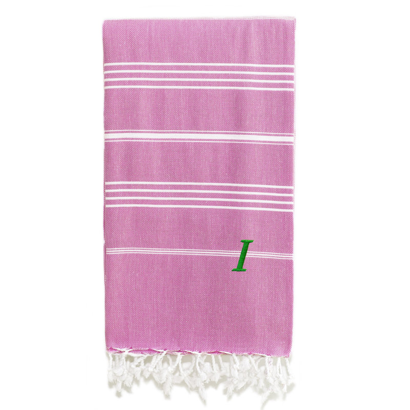 Serviette de plage 100% coton Pestemal Lucky, Gris foncé / Blanc, I