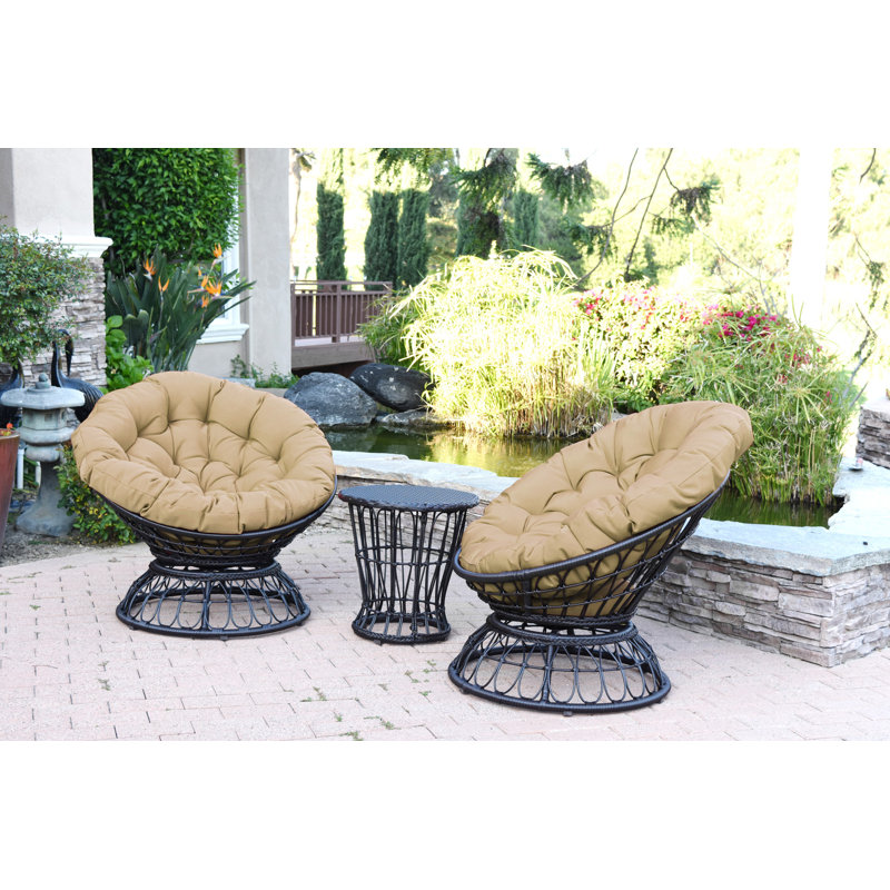 Barrigan 2 - Person Patio Conversation Set with Cushions, Tan