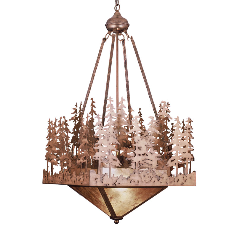 Luminaire suspendu géométrique unique à 5 lumières Pine Lake
