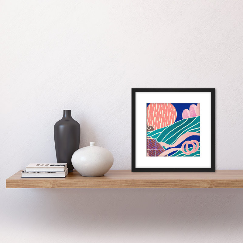 Seascape Waves Blue Watercolour - Single Picture Frame Print