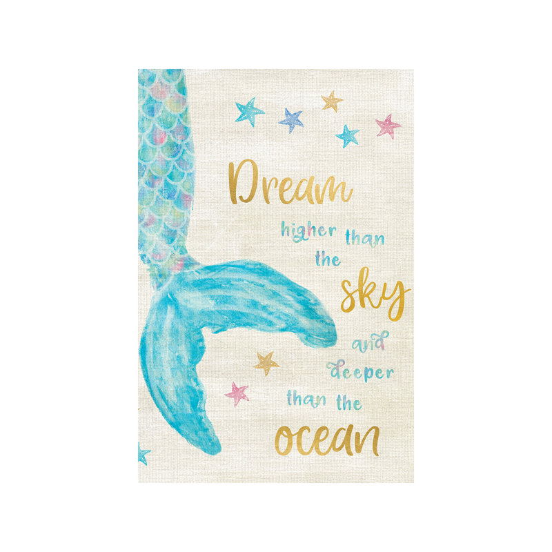 Art de rêve sirène, H 12 po x l 8 po x P 0,75 po, Toile tendue