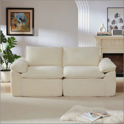 Le canapé moderne en nuage de velours côtelé, qui peut être librement combiné et offre une expérience d'assise confortable, convient aux meubles de salon modernes dans les maisons, les appartements et les bureaux