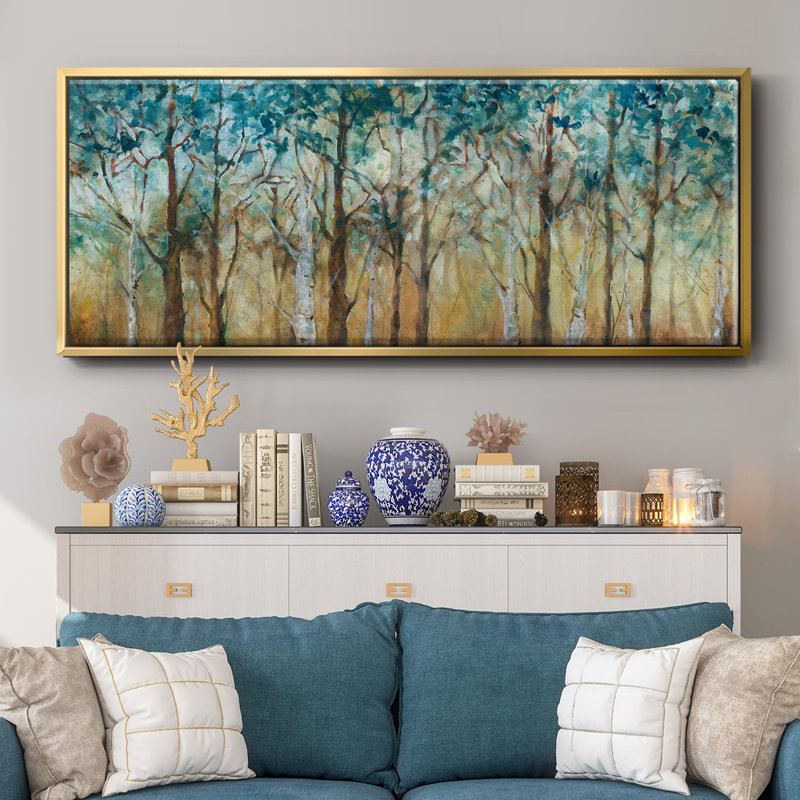 Sunlit Birch Grove- Framed Canvas