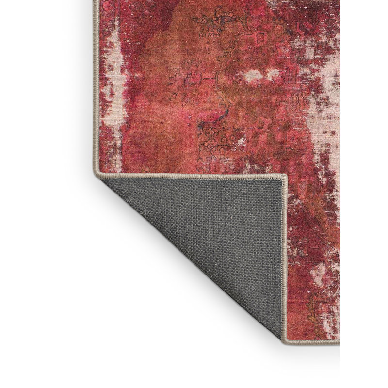 Tapis rouge en laine Power Loom, Tapis de couloir 2 pi x 5 pi