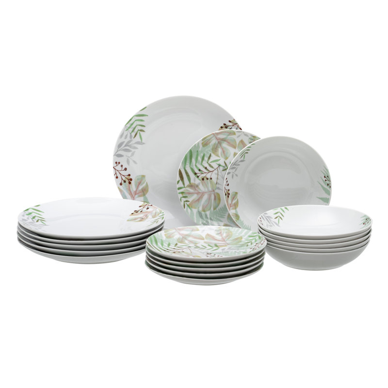 Rowdy Piece Porcelain China Dinnerware Set - Service for 6