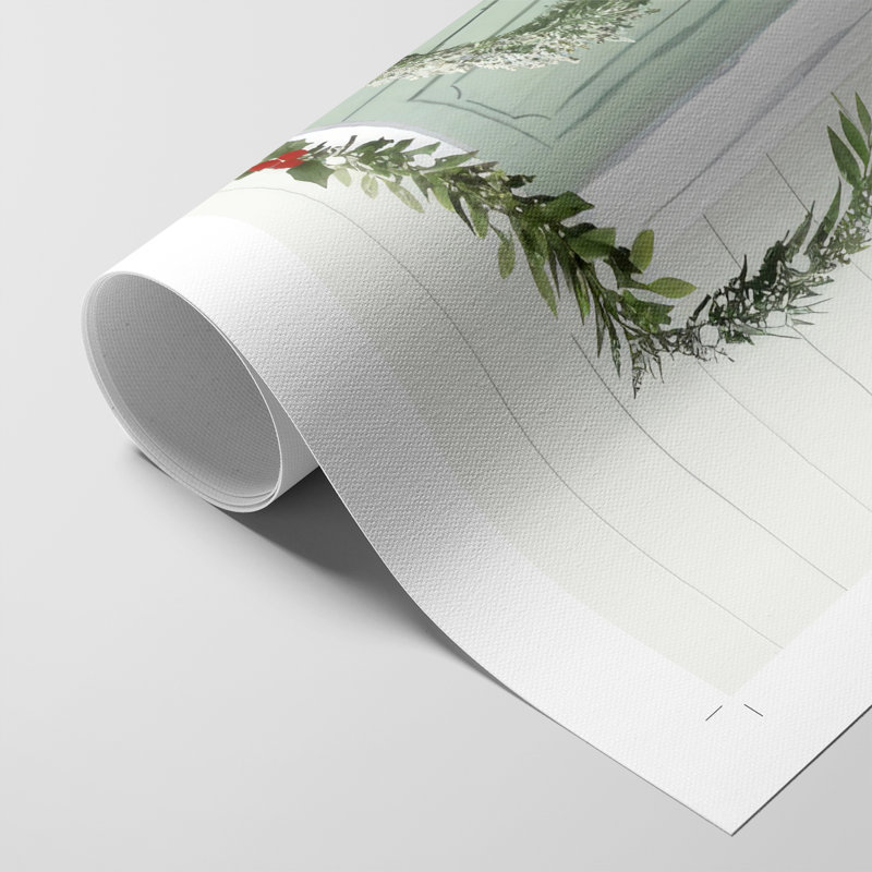Collection Festive Front Door Collection B - Impression sur toile seulement - NON-CADRE, H 18 po x l 12 po