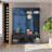 Farmhouse Hall Tree with 4 Hidden Hanging Hooks, Walnut Seating Bench & 8-Door Shoe Cabinet, Versatile Entryway Storage with Open Compartment for Living Room, Blue-1425740119
