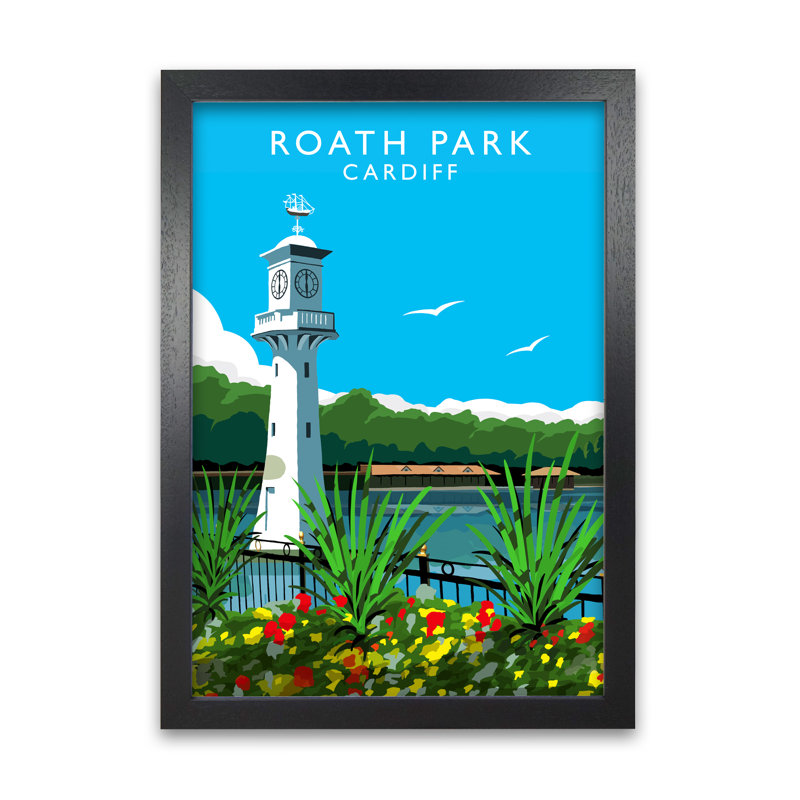 Roath Park Cardiff by Richard O'Neill - Print, Black Framed, 84.1cm H x 59.4cm W x 3cm D