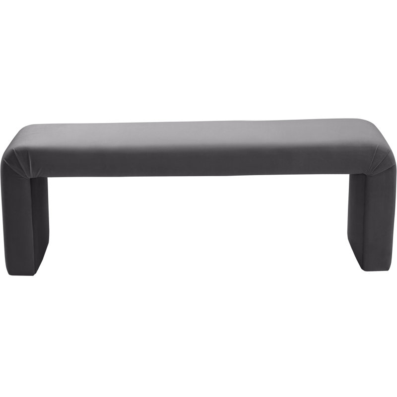 Banc rembourré Edenborn, Velours gris
