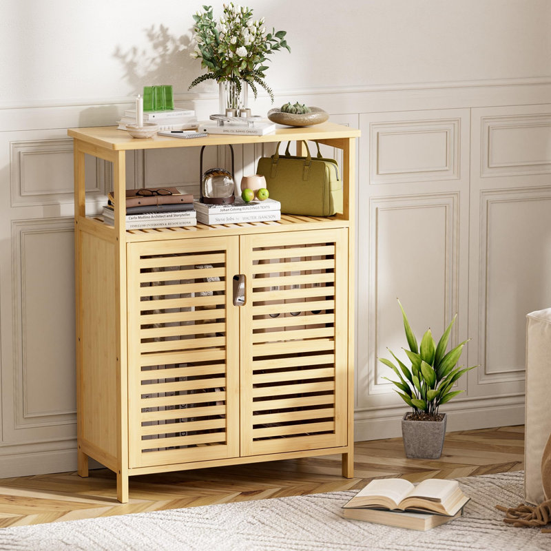 Bamboo Freestanding Bathroom Cabinet, Natural