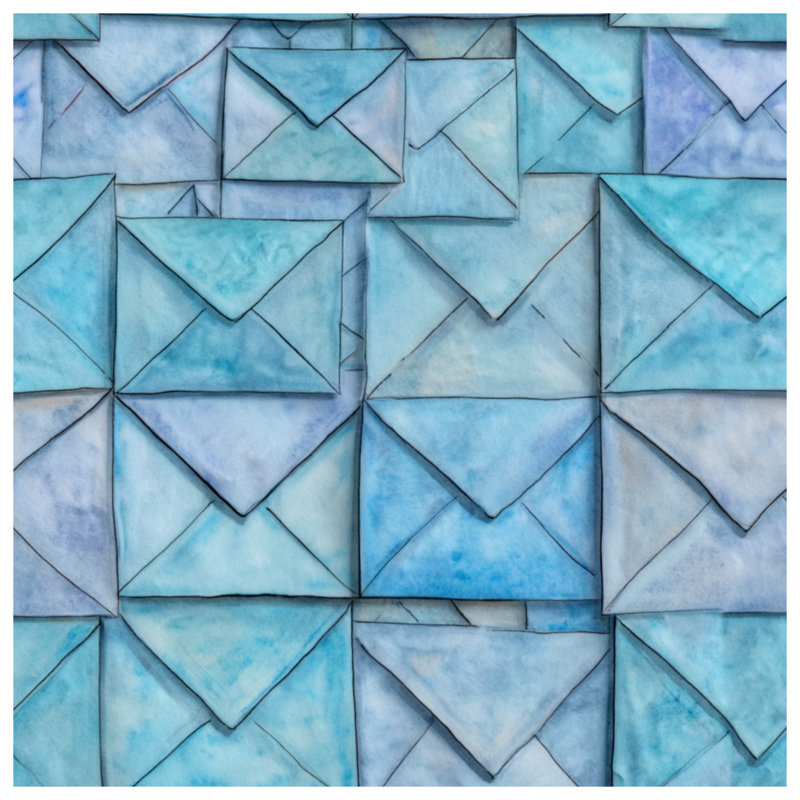 Envelopes Canvas Gallery Wrap - Abstract Wall Decor in Many Sizes, 32 x 32 inches