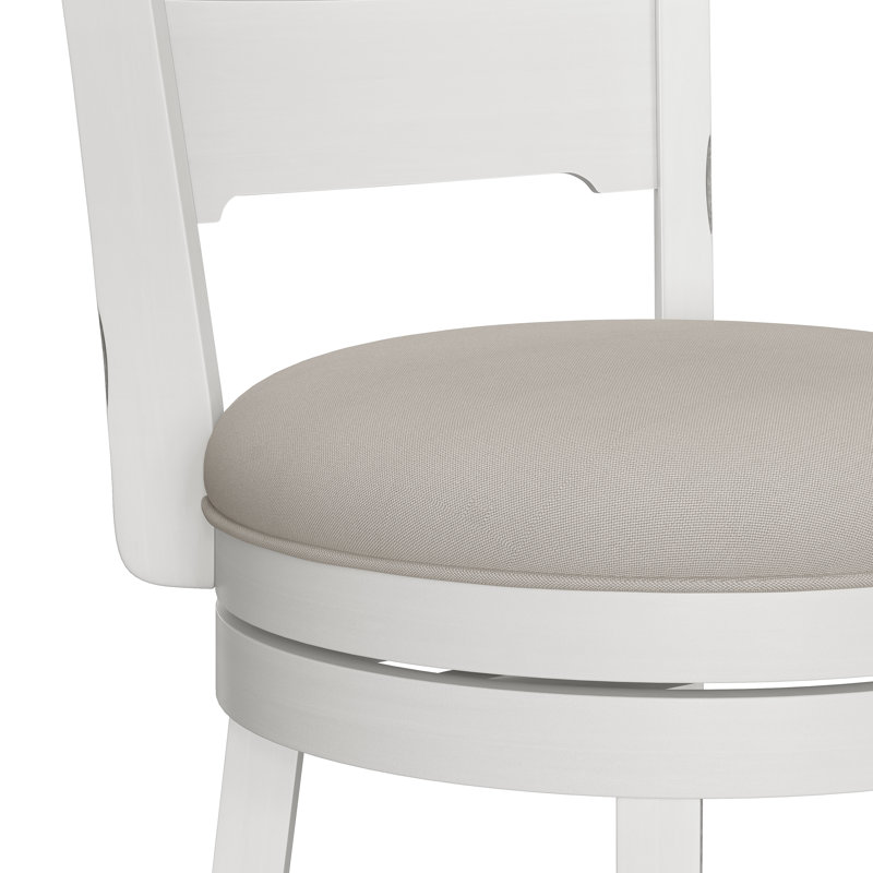 Authement Swivel Upholstered Counter Stool, Sea White, Counter Stool (26.5" Seat Height)