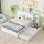 Grand lit plateforme avec rangement et tablettes gigognes