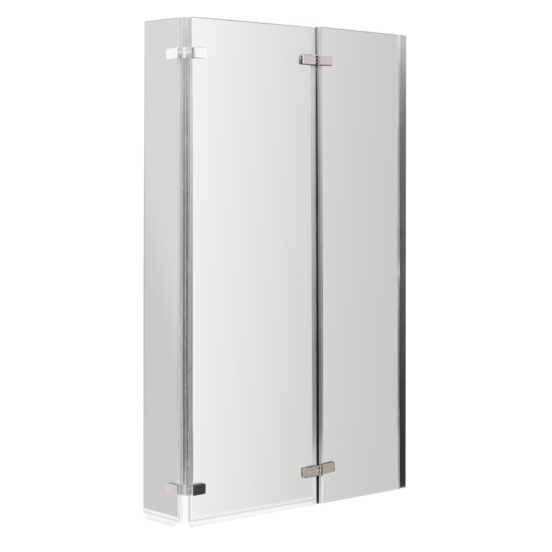 Pacific 812mm W x 1400mm H Hinged Semi-Frameless Tub Door with Clear Glass