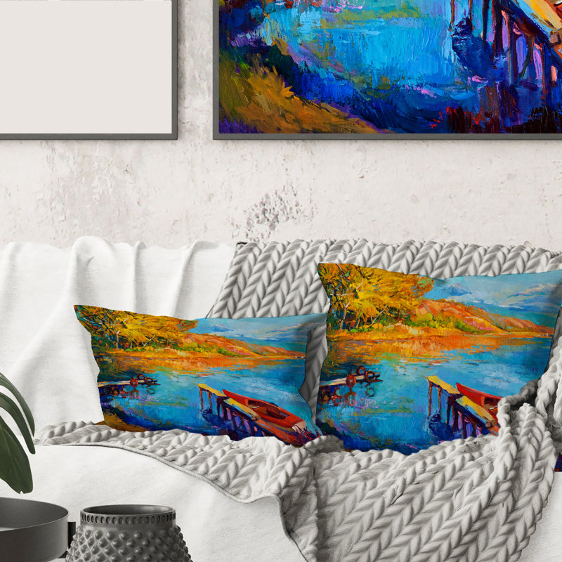 Housse de coussin rectangulaire et insert Sunset Sunset Glow the Lake II