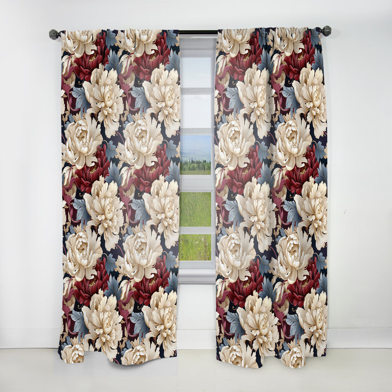 Kimono Whispers I - Rideau oriental - Velours obscurcissant - 1 panneau, L 52 po x L 108 po