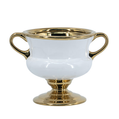 Electric Plating Flower Vase - Gold/White