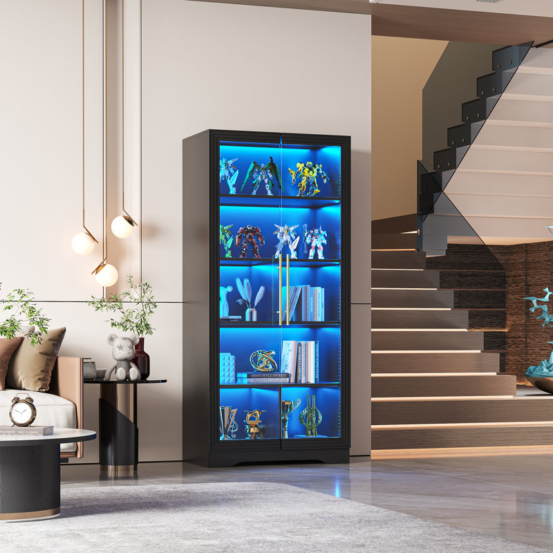 Armetha Display Stand with Lighting, Black