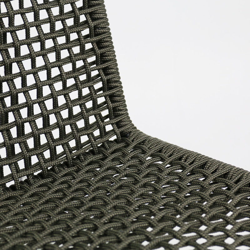 Knot Patio Dining Side Chair, Charcoal Gray /Charcoal 