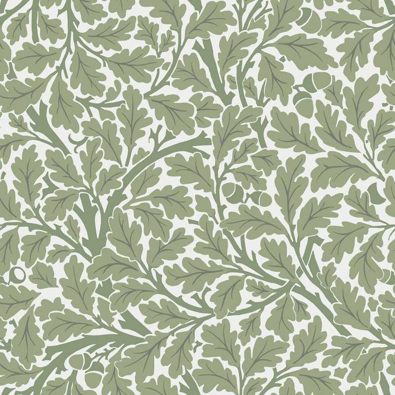 Alexavia Oak Tree Leaf 10.05m x 53cm Wallpaper Roll, Multicolor Green
