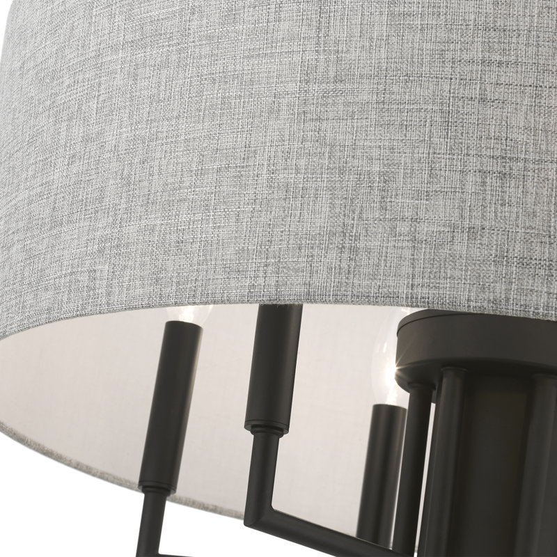 Zahirah 7 - Light Dimmable Drum Chandelier, Black
