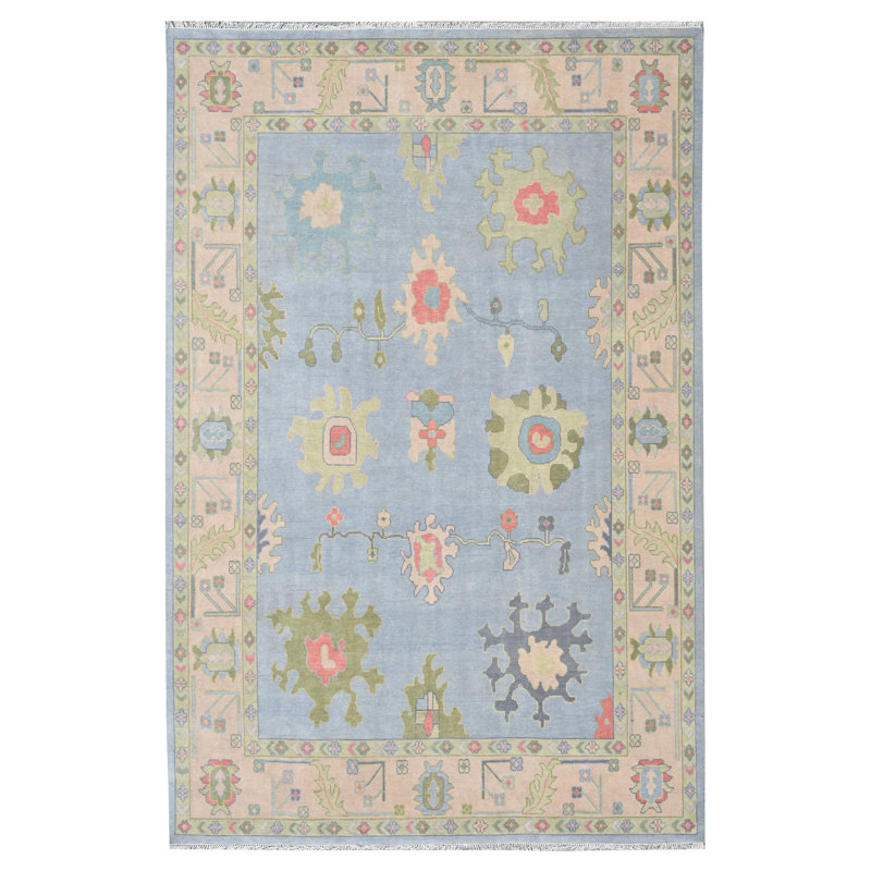 Clementine Hand Knotted Wool Oriental Area Rug, Rectangle 8' x 10'