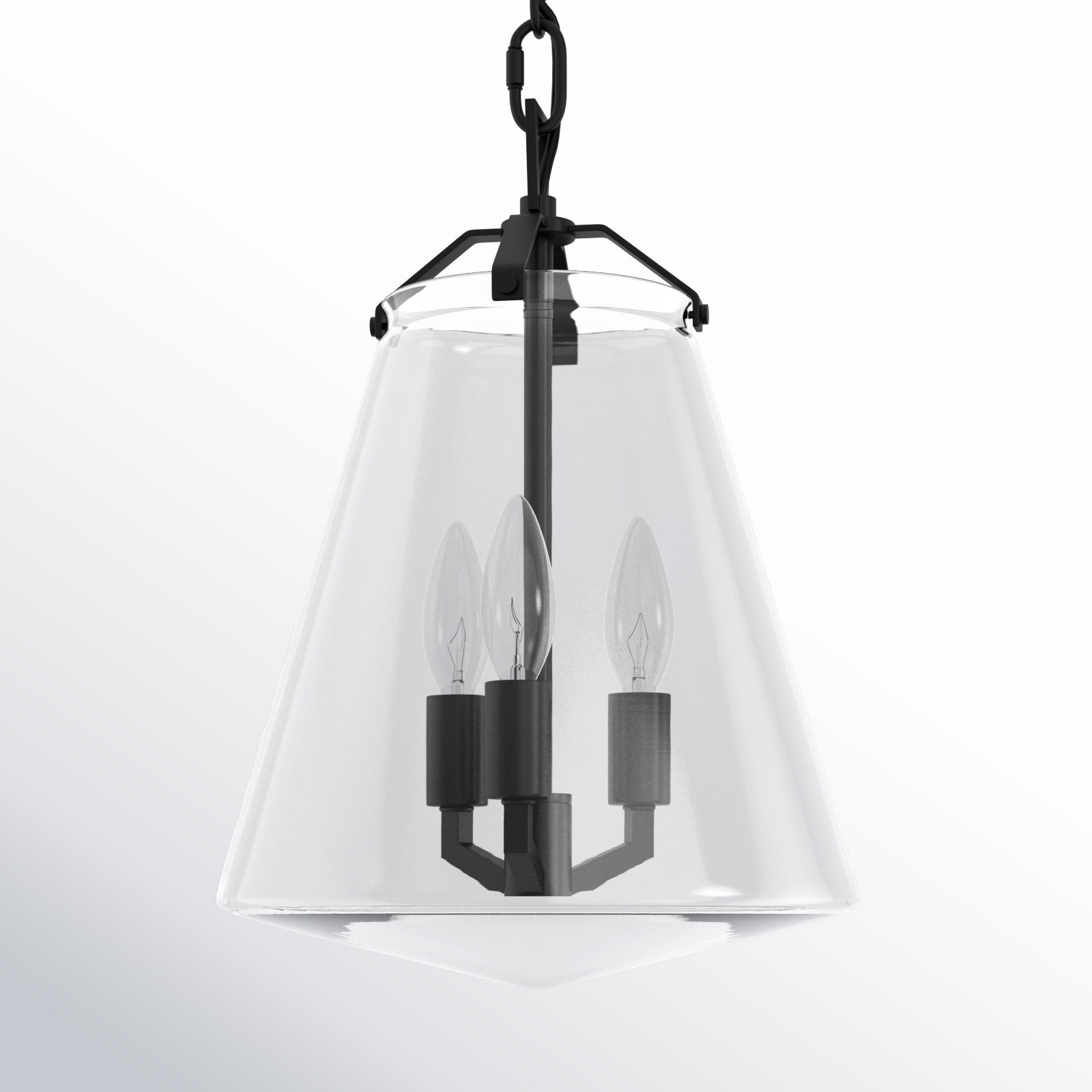 3 - Light Metal Dimmable Bell Chandelier