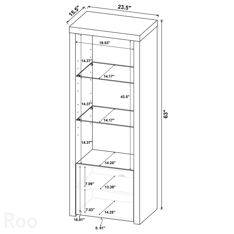 Tour multimédia 3 tablettes laquée blanche