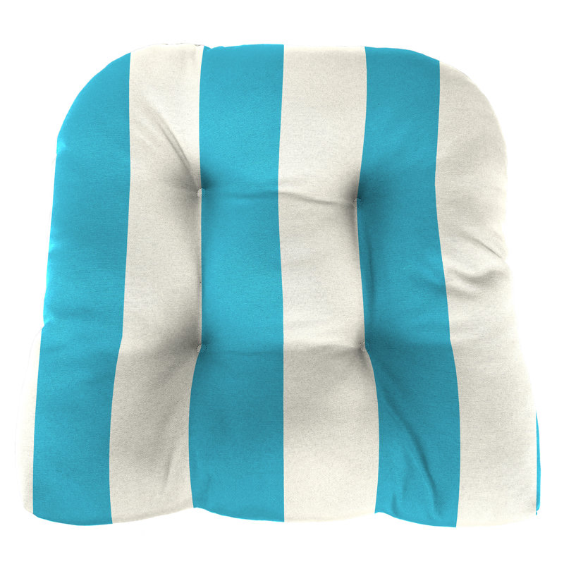 19" x 19" Outdoor Wicker Seat Cushion, Cabana Turquoise
