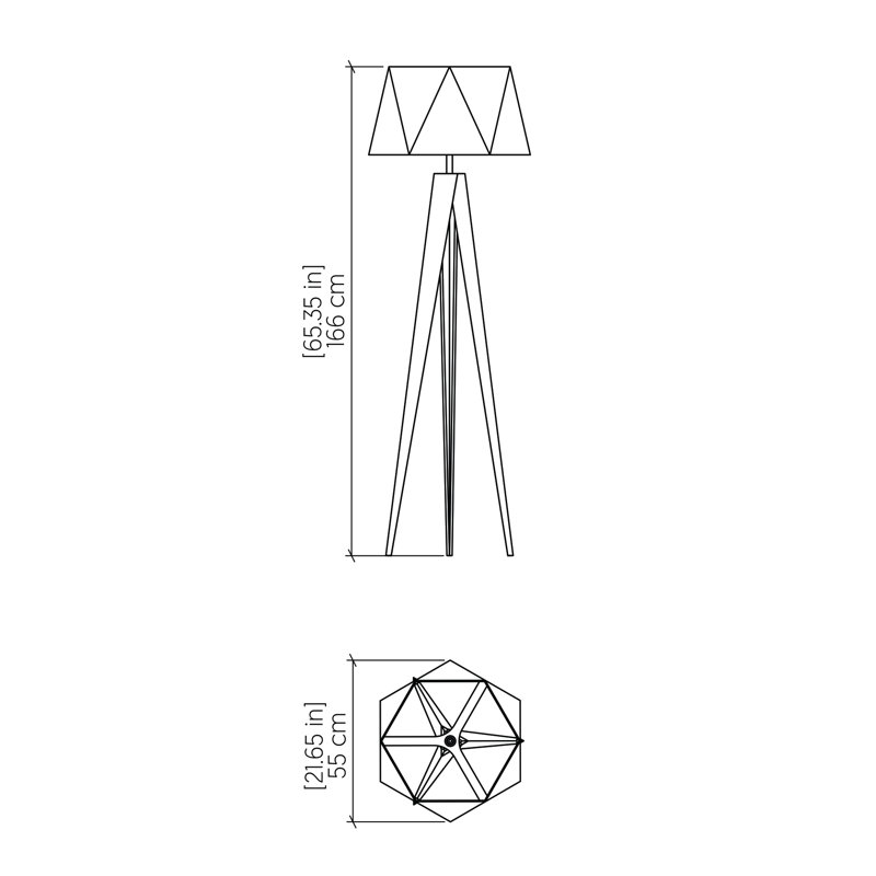 Facetada Tripod Floor Lamp, Teak