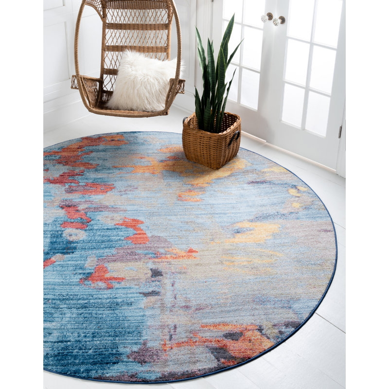 Downtown Abstract Indoor Rug, Round 8'
