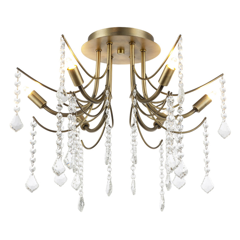 Semi Flush Mount, Antique Brass